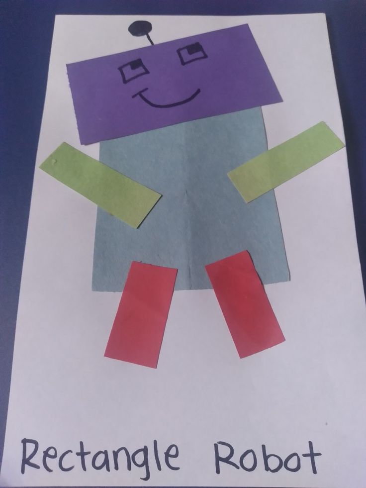 a paper cut out of a robot with the words rectangle robot on it