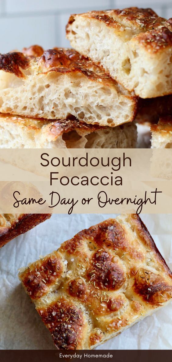 sourdough focaccia is an easy and delicious dessert that's ready to be eaten