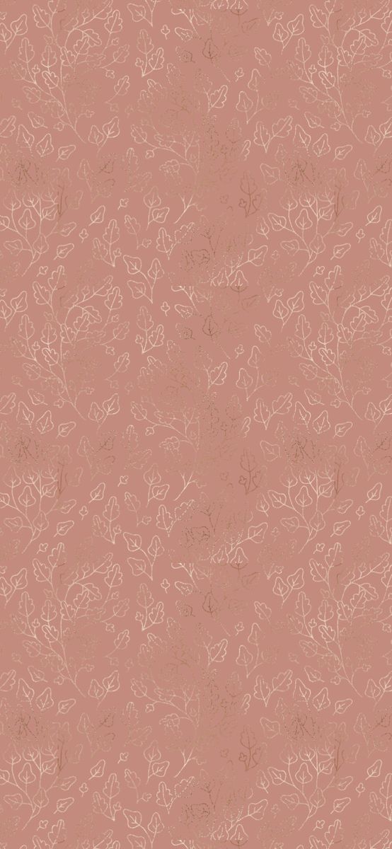 a pink background with small leaves on it