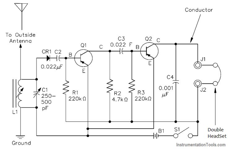 an electronic circuit diagram with the following instructions