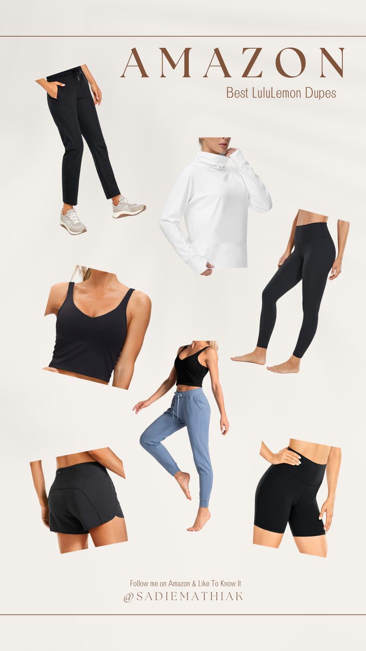 Lululemon Look Alike, Fake Lululemon Amazon, Best Leggings On Amazon, Best Amazon Workout Clothes, Amazon Workout Outfits Women, Best Amazon Leggings, Amazon Yoga Pants, Lululemon Amazon, Amazon Lululemon