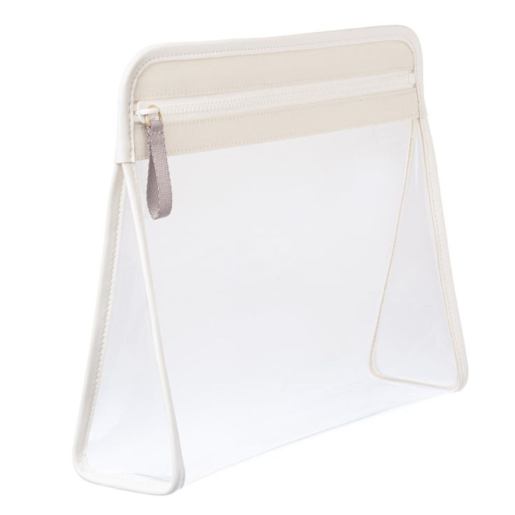 a white case with a zipper on it