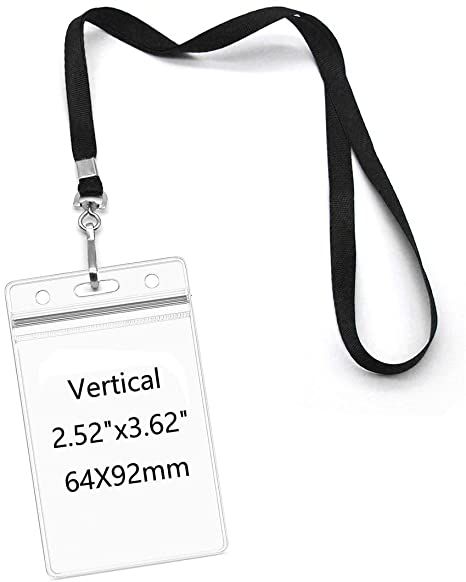 AmazonSmile : Lanyards with Id Holder Name Badges Waterproof Name tag Badge Holders with Neck Lanyard Swivel J-Hook Clip 50 Pack (Black, Vertical) : Office Products Editing Elements, Name Tag Lanyards, Neck Lanyard, Lanyard Necklace, Scp Foundation, Journal Writing Prompts, School Things, Furniture Office, Necklace Holder