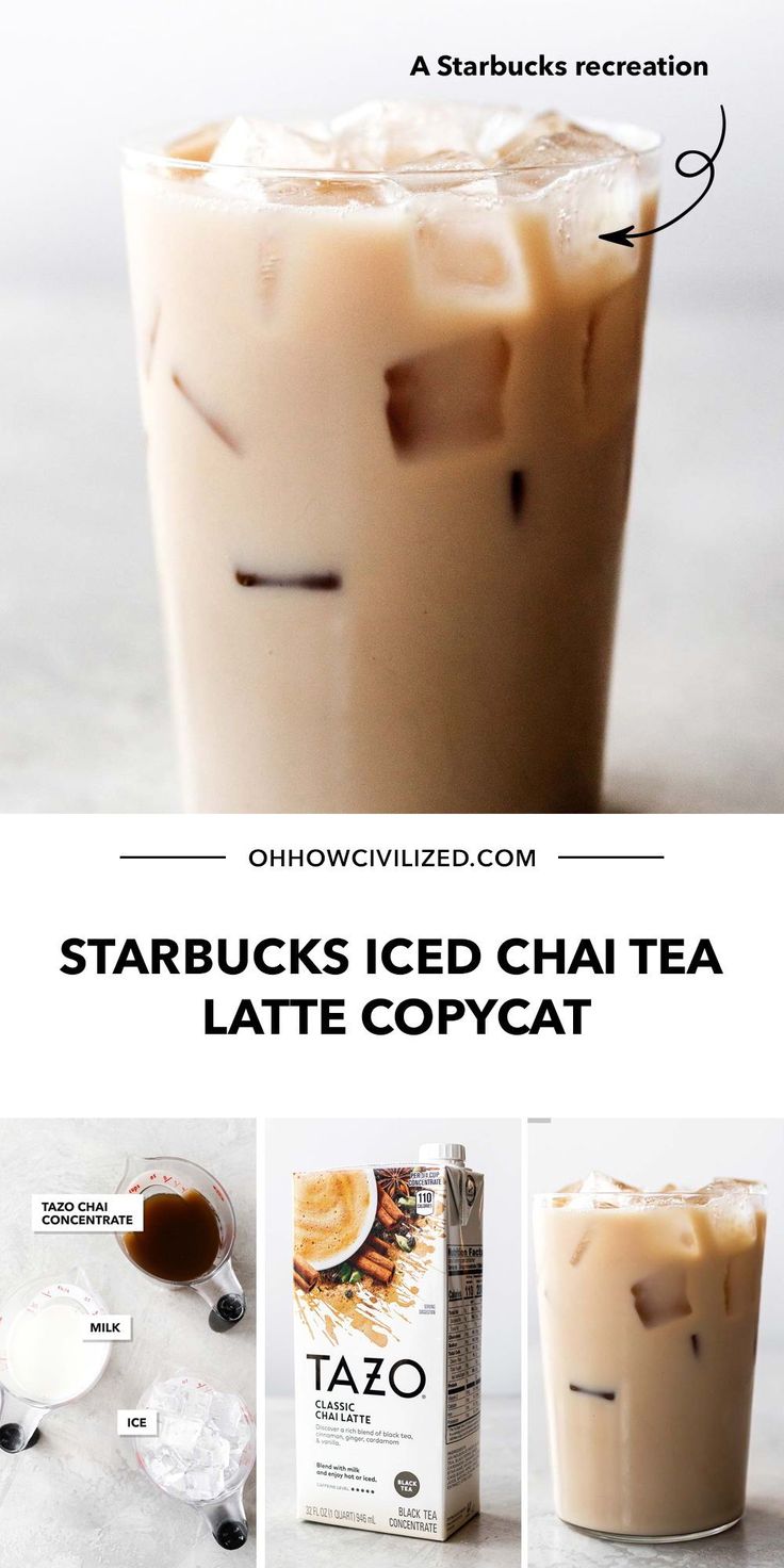 starbucks iced chai tea latte copycat with instructions on how to make it