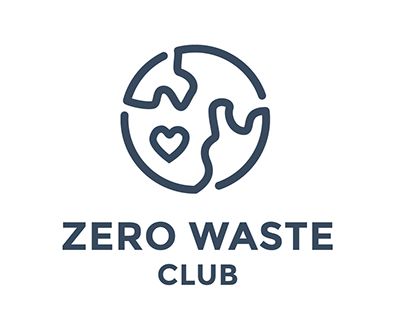 the logo for zero waste club, which is designed to look like an earth globe