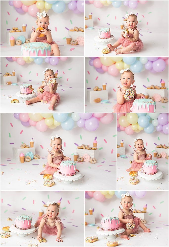 One Year Donut Birthday Party, Oversized Cupcake Smash Cake, Sweet One Cake Smash Photos, Donut Cake Smash Photography, The Sweetest One Birthday Theme, Sweet One First Birthday Twins, One Sweet Birthday Party, Pastel Sweet One Birthday, Sweet One First Birthday Pictures