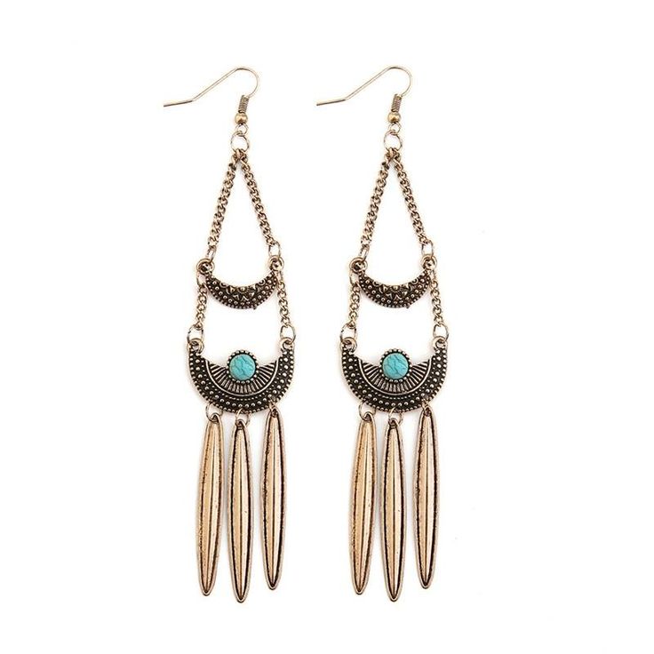 Earring Type: Drop Earrings Fine or Fashion: Fashion Item Type: Earrings Shape\pattern: Geometric Style: Bohemia Material: Stone Metals Type: Zinc Alloy Earrings Native American, Earrings Moon, Feather Headdress, Aqua Shoes, Earring Type, American Jewelry, Native American Jewelry, Shape Pattern, Pattern Geometric