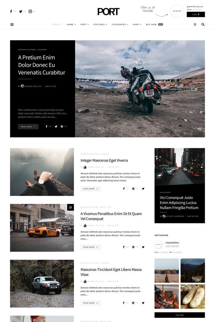 an image of a website page with many different things on it, including cars and motorcycles