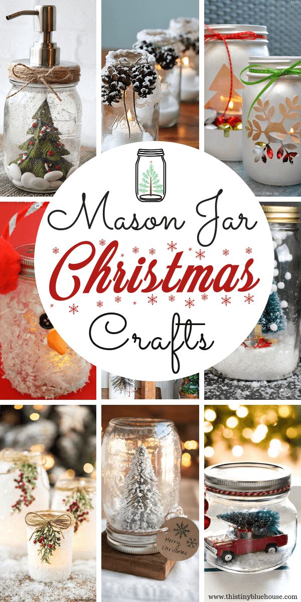 mason jar christmas crafts with text overlay