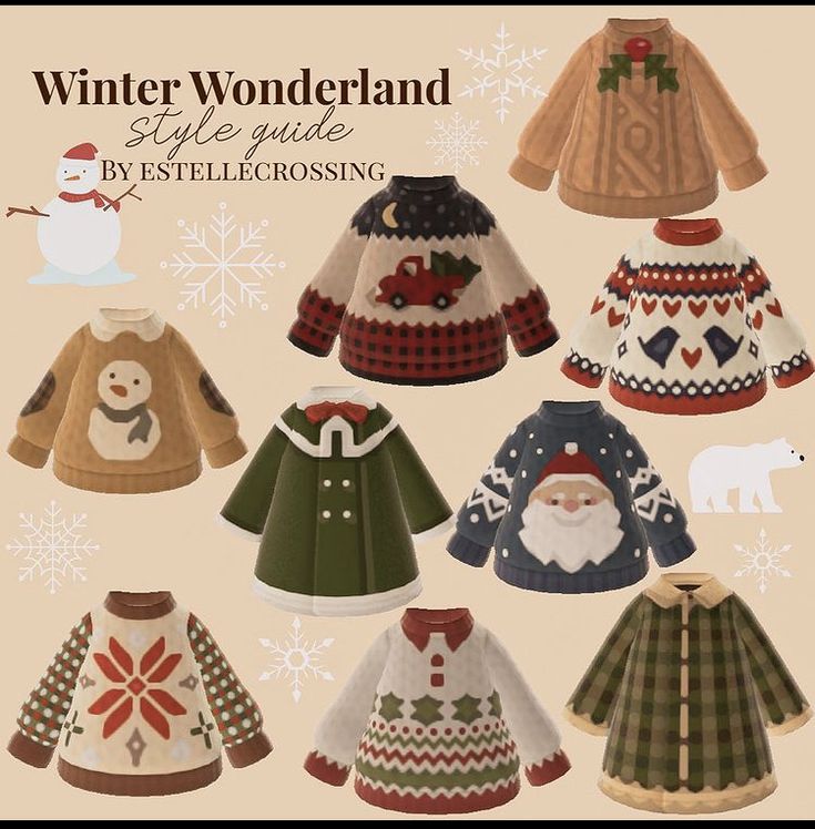 the winter wonderland sweaters are available in multiple styles