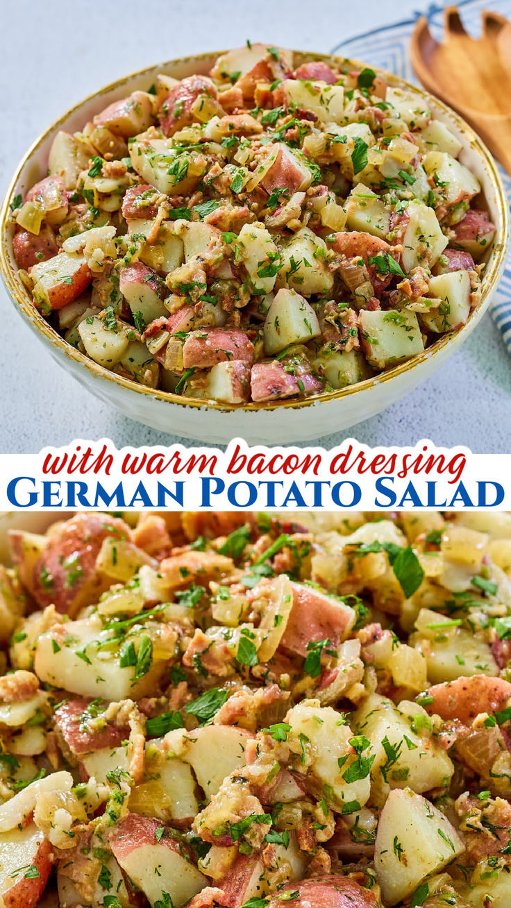 the side dish is loaded with potatoes, meats and seasonings for a tasty meal