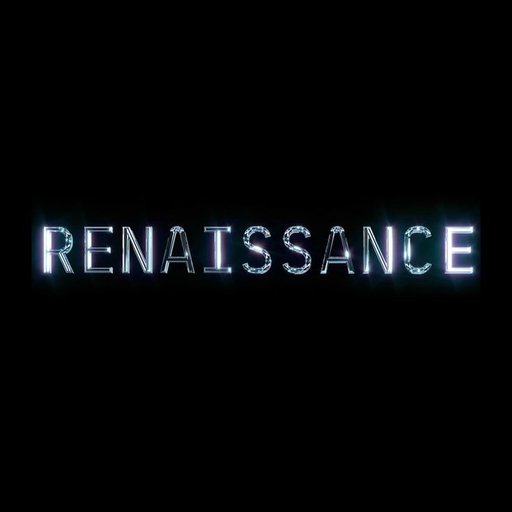 the words renaissancece are glowing in the dark