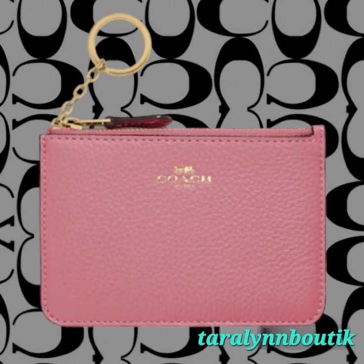 True Pink Leather Zip Card Case From Coach. Gold Tone Hardware. Arrives In Factory Packaging. Dust Bag Included. Final Drop Compact Pink Coin Purse For Travel, Trendy Pink Coin Purse For Travel, Trendy Pink Travel Coin Purse, Compact Pink Travel Coin Purse, Chic Pink Coin Purse For Everyday Use, Chic Pink Coin Purse For Everyday, Chic Pink Coin Purse, Compact Pink Coin Purse With Removable Pouch, Pink Coach Bag As Gift