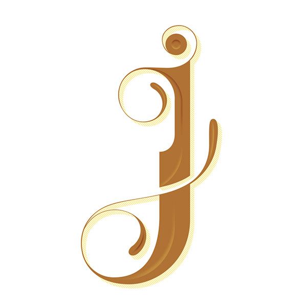 the letter j is made up of swirls