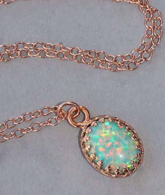 NEW RoSE GOLD Genuine Seafoam Opal Necklace,Mint Green Opal,Rose Gold Crown Setting Opal Pendant,14K Opal Gifts, Rose Gold Crown, The Only Exception, Opal Pendant Necklace, Swarovski Bracelet, Gold Charm Bracelet, Rose Gold Pendant, Green Opal, Valentines Necklace