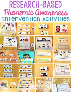 a collage of different activities to teach children how to use the phonicic awareness