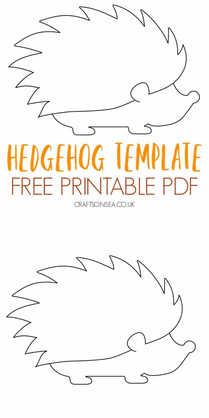 hedgehog template with the text free printable