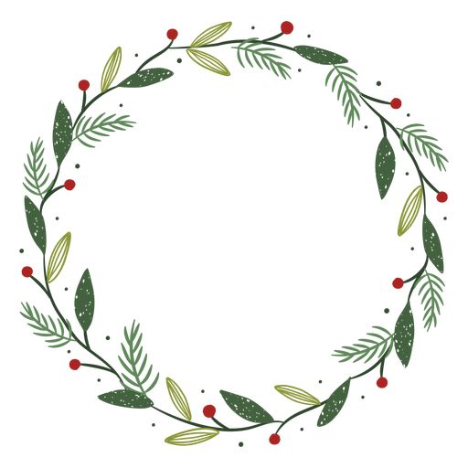 a christmas wreath with leaves and berries