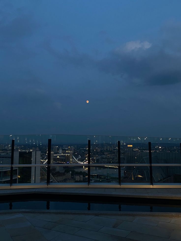 a view from the top of a building at night