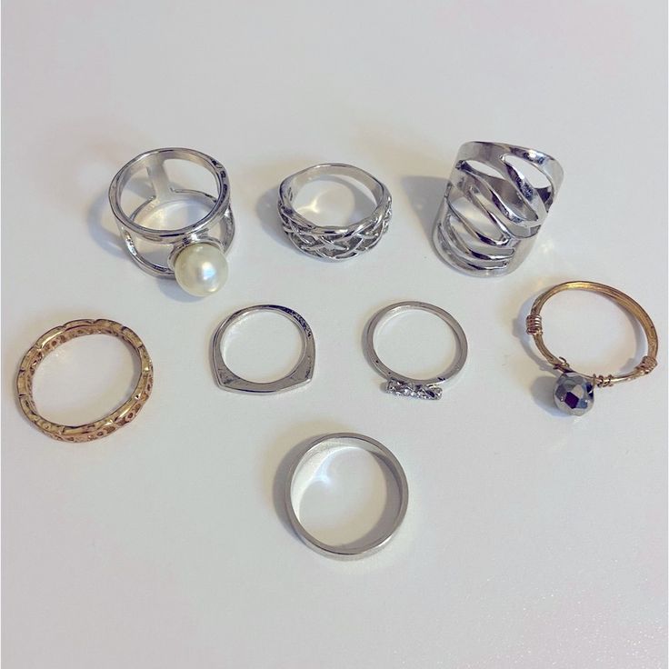 Nwot Condition: Brand New/ Never Worn [No Tag] * These Were Part Of A Larger Set Of Rings But, 5/8 Of The Rings Were Too Big For Any My Fingers; The Rest Never Got Worn. * Set Of Rings, The Rings, Womens Jewelry Rings, Silver Gold, Women Jewelry, Brand New, Silver, Gold, Women Shopping