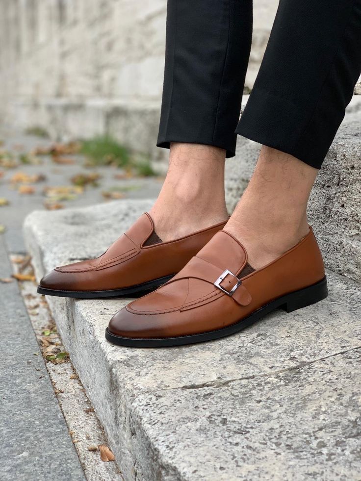 Stanoss Tan Buckle Shoes | VICLAN Tan Shoes Outfit, Casual Formal Dresses, Tan Shoes, Shoes Outfit, Leather Flat Shoes, Buckle Shoes, Strap Dress, Leather Design, Types Of Shoes