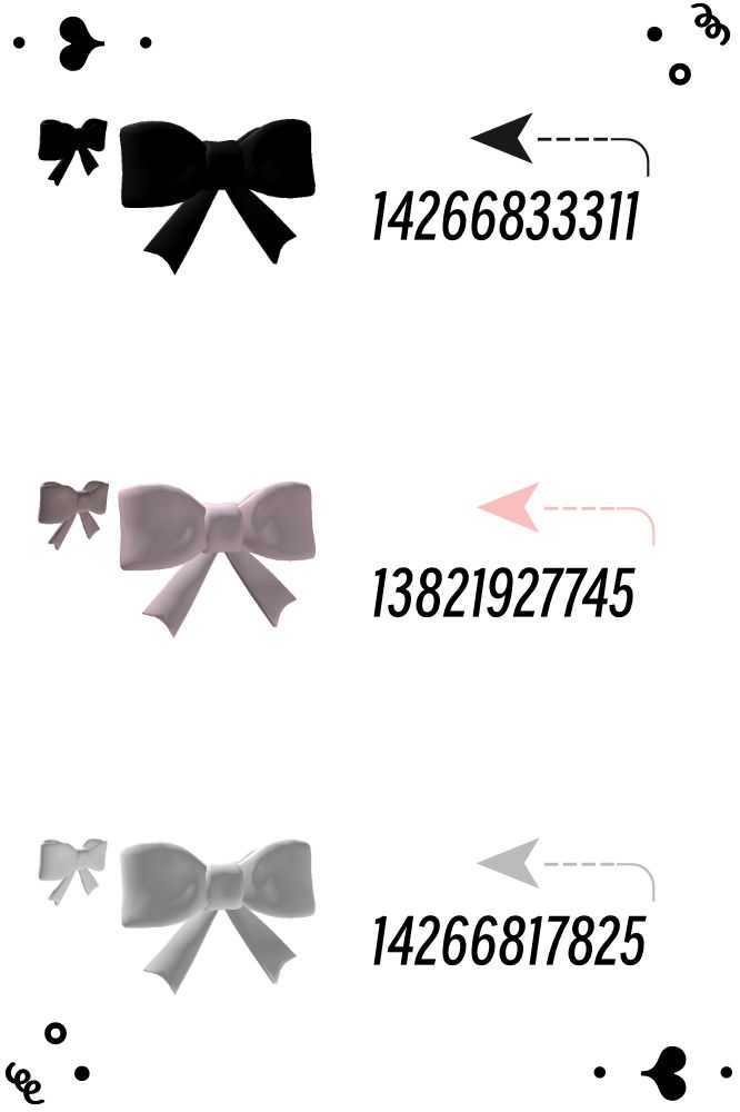 ˚₊· ͟͟͞͞➳❥ Kawaii Hair Bows Roblox Bloxburg Ginger Hair Codes, Bow Codes Bloxburg, Roblox Clip Hair Codes, Berry Avenue Bow Code, Berry Ave Hair Accessories Codes, Bloxburg Bow Code, Berry Avenue Hair Accessories Codes, Berry Ave Codes Accessories, Hair Id Roblox Code