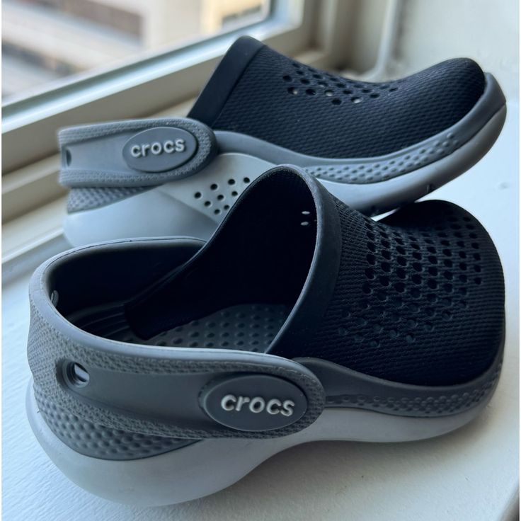 Toddler Crocs Literide 360 Clog In Perfect Condition, My Toddler Wore It Only Ones. Its Brand New Sporty Black Fade-resistant Clogs, Casual Gray Synthetic Clogs, Gray Closed Toe Synthetic Clogs, Gray Synthetic Closed Toe Clogs, Sporty Black Breathable Clogs, Casual Black Breathable Clogs, Black Non-slip Comfortable Clogs, Black Non-slip Sports Clogs, Comfortable Non-slip Black Clogs