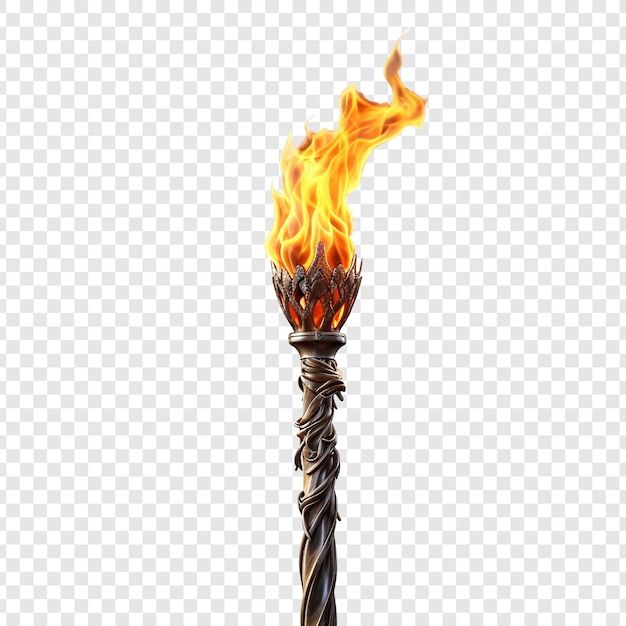 a torch that is on fire with no background