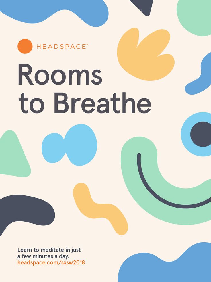 the front cover of headspace rooms to breathe, with an image of colorful shapes