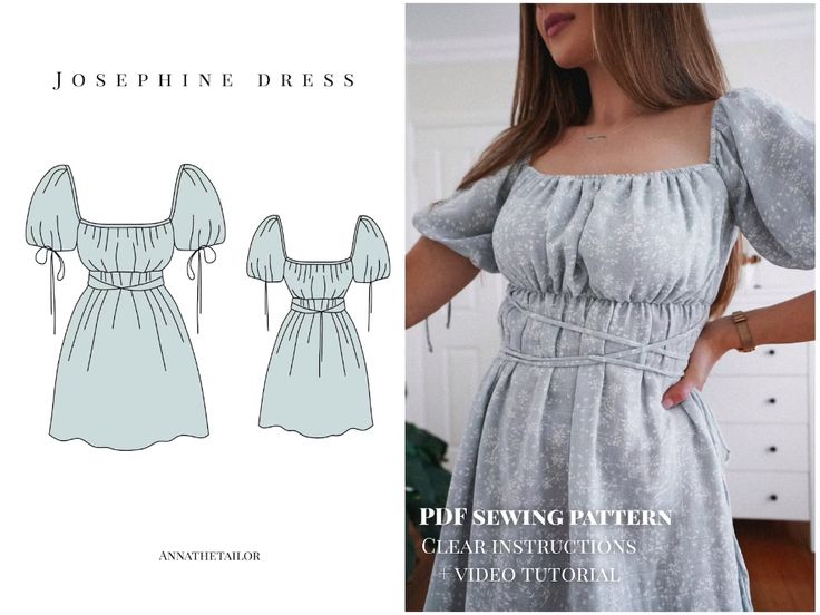 the sewing pattern for this dress is easy to sew and has an off shoulder design