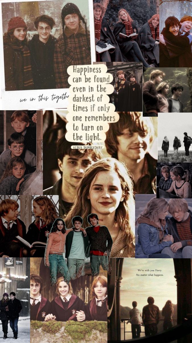 collage of harry potter images and quotes