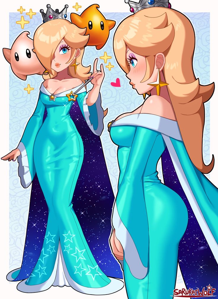 two cartoon characters dressed as princesses with stars on their heads and one is wearing a tiara