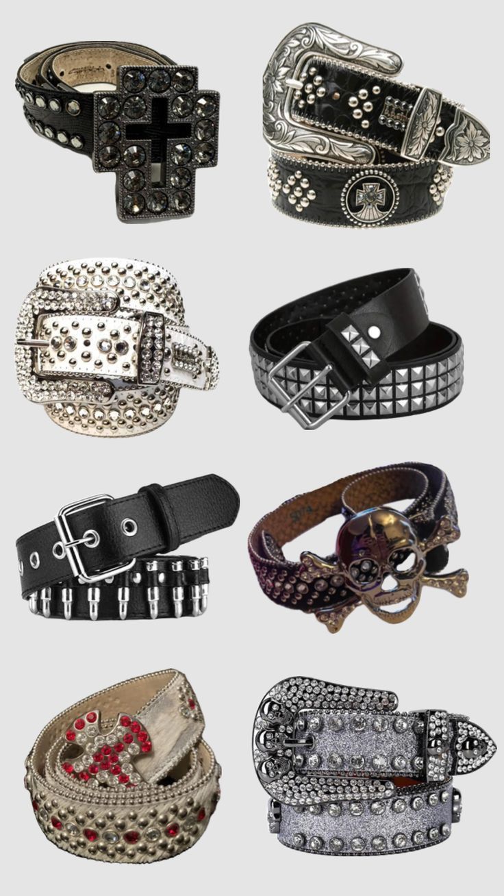 Emo Y2k Accessories, Y2k Emo Jewelry, Grunge Accessories Aesthetic, Street Wear Accessories, Emo Belts, Accessories Grunge, Emo Accessories, Affliction Clothing, Good Fits