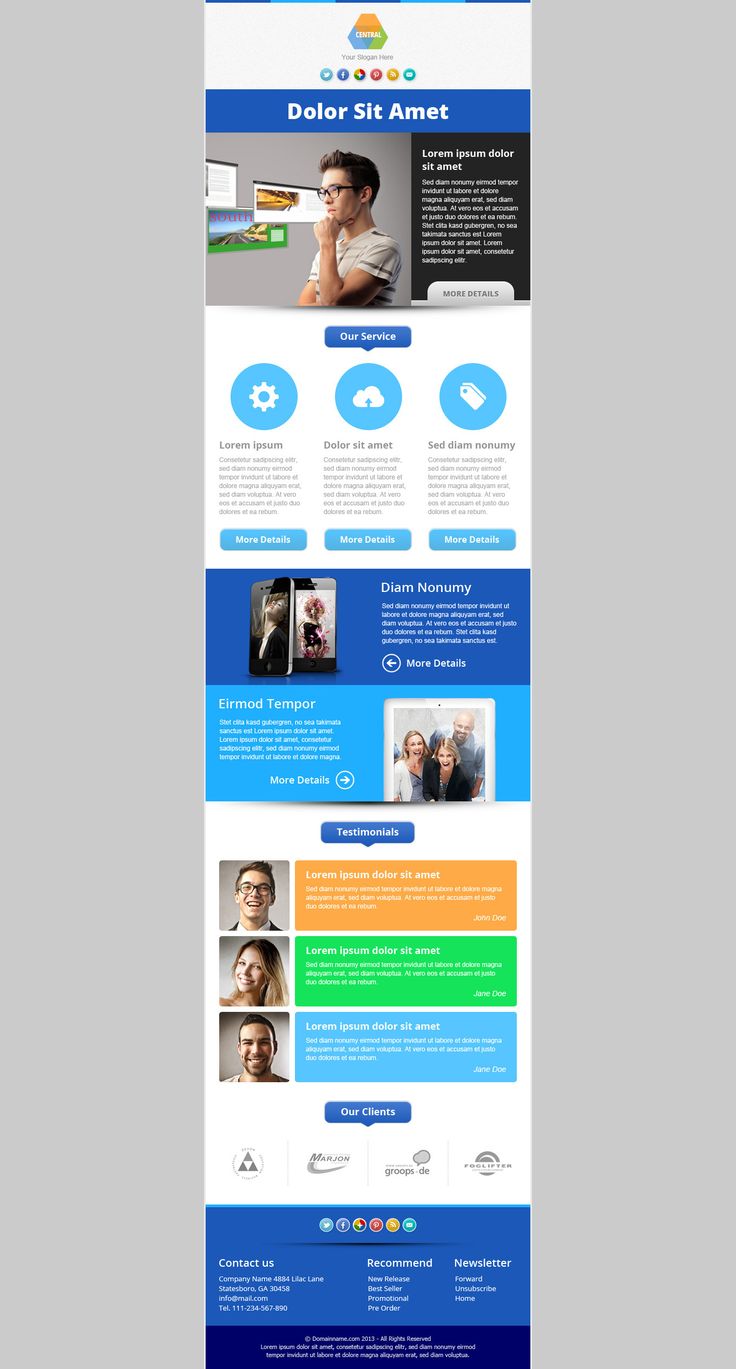 an image of a webpage design with blue and white colors, it is very easy to use