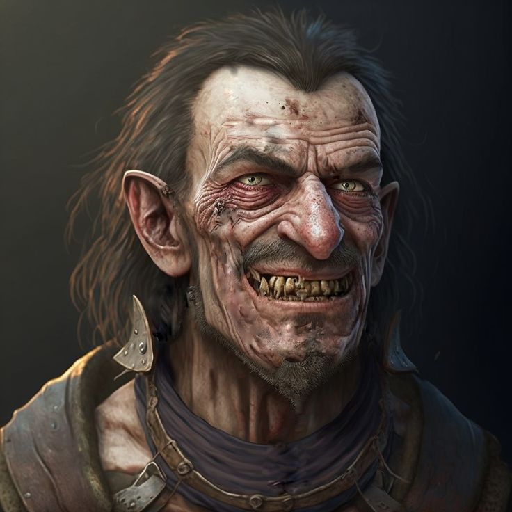 an evil looking man with large teeth and no head is shown in this digital painting