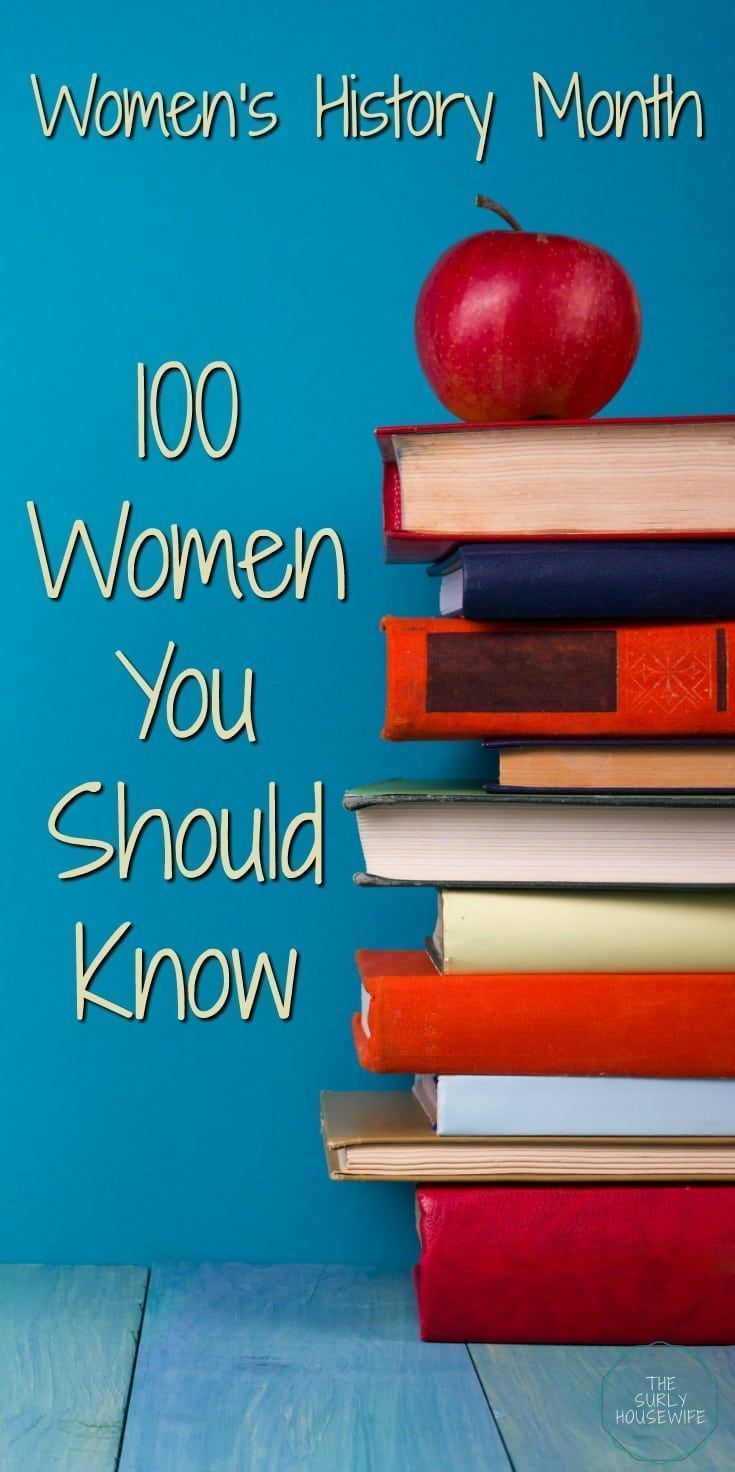 a stack of books with an apple on top and the words women's history month