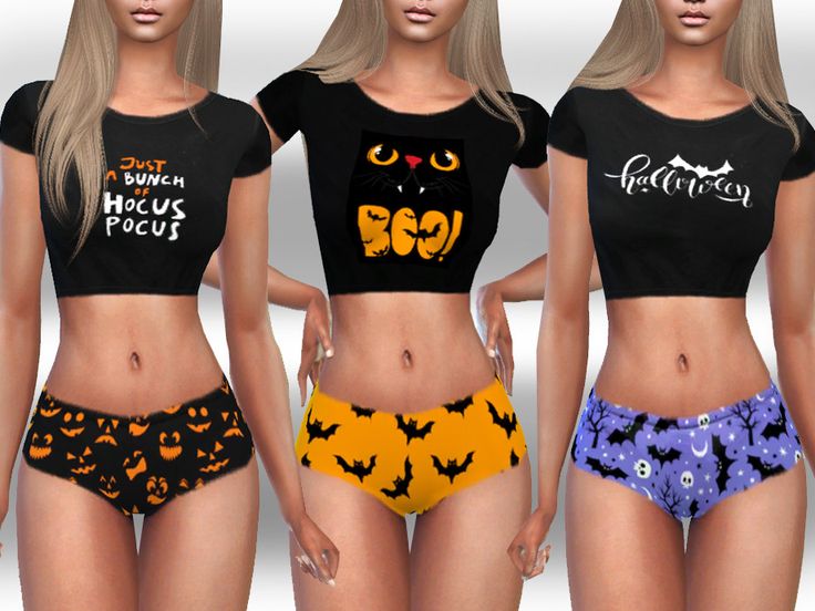 Sims 4 — Halloween Sleeping Outfits by saliwa — Halloween Sleeping Outfits 3 new cute Halloween Outfit design by Saliwa Sleeping Outfits, Sleep Outfit, Halloween Pjs, Pijamas Women, Die Sims 4, Sims 4 Black Hair, Sims 4 Cas Mods, Sims 4 Cc Shoes, Sims 4 Body Mods