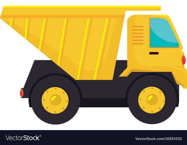 a yellow dump truck on a white background