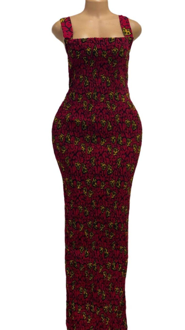 Grab our Sleeveless African Bodycon Dress in stunning red. Made from high-quality fabrics, this dress hugs your curves in all the right places and features a sleeveless design that is perfect for any occasion. Red Fitted Sleeveless Dress For Night Out, Fitted Red Sleeveless Dress For Night Out, Red Sleeveless Dress For Night Out, Red Stretch Sleeveless Dress For Evening, Sleeveless Burgundy Midi Dress For Night Out, Stretch Red Maxi Dress, Red Sleeveless Maxi Dress For Night Out, Burgundy Sleeveless Stretch Dress, Sleeveless Burgundy Maxi Dress For Summer