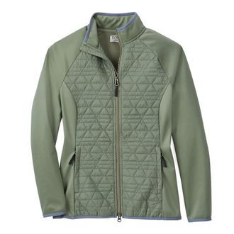 The Stride Transition Jacket has a perfect weight and light warmth to move you seamlessly between warmer and cooler temperatures. This sporty design has a quilted, lightly insulated body to maintain core warmth and stretch soft shell sleeves to ensure your ease of movement. Ideal in the saddle or stable, it boasts a two-way zipper, zip pockets and contrast trim.  Imported. Machine wash. 100% polyester. Ladies' XXS(000), XS(0-2), S(4-6), M(8-10), L(12-14), XL(16-18 Sporty Quilted Outerwear For Outdoor Activities, Sporty Long Sleeve Quilted Jacket For Outdoor, Functional Quilted Sports Outerwear, Quilted Long Sleeve Sports Outerwear, Sporty Nylon Quilted Jacket For Outdoor Activities, Dover Saddlery, Used Saddles, Jane Smith, Sporty Design