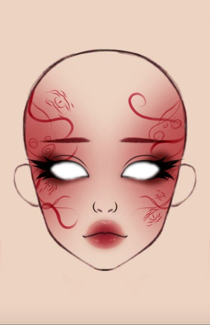 Anime Makeup Drawing, Makeup Drawing Template, White Base Makeup, Cosplay Face Paint, Tattoos For Women Shoulder, Makeup Looks Drawing, Minimalist Tattoos For Women, Makeup Animation, Makeup Ideas Drawing