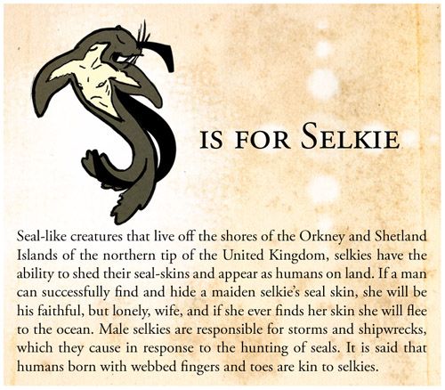 an image of the book is for selkie written in black and white ink