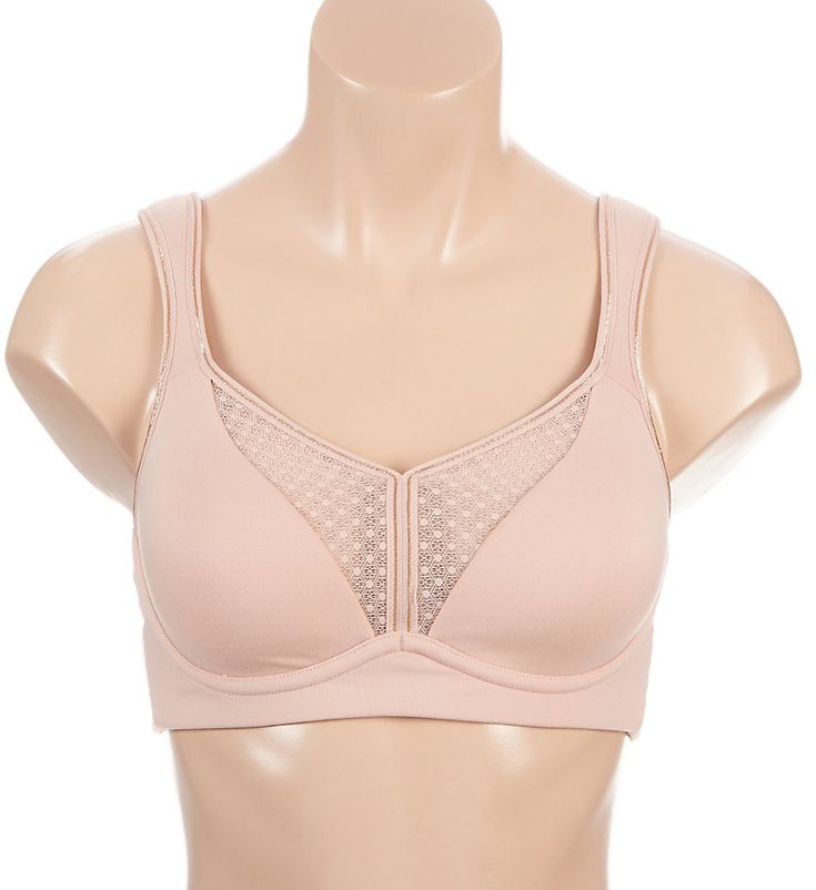 This high impact sports bra is perfect for the woman who wants to work out in style, with shimmery striped elastic, underwire cups, and wide padded straps. Made from polyester, elastane, polyurethane, and polyamide. Underwire cups are lightly padded for lift. Padding has elastic along the top to ensure security when moving. Breathable, flexible mesh inset at center with sparkling elastic. Center - tall center panel offers more coverage for worry-free workouts. Secure elastic along neckline and c Underwire Sports Bras, Simone Perele, High Impact Sports Bra, Free Workouts, Work Out, Sports Bra, Bra, Pink