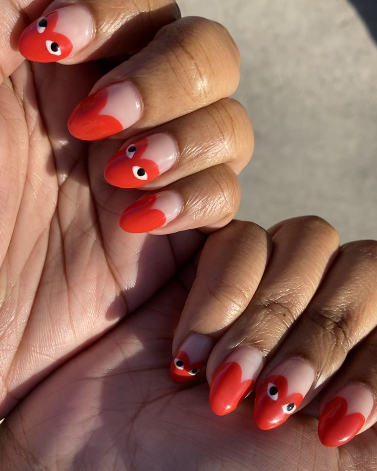 Comme des Garçons heart nails Comme Des Garcons Nails Acrylic, Des Garcons Nails, Comme Des Garcons Nails, School Baddie, Commes Des Garcons, Nails Heart, Heart Nail Designs, Heart Nail, Nail Designs Valentines