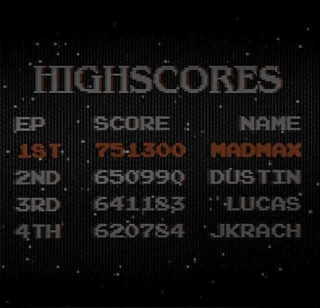 an old school computer game screen with the words high score and various numbers on it