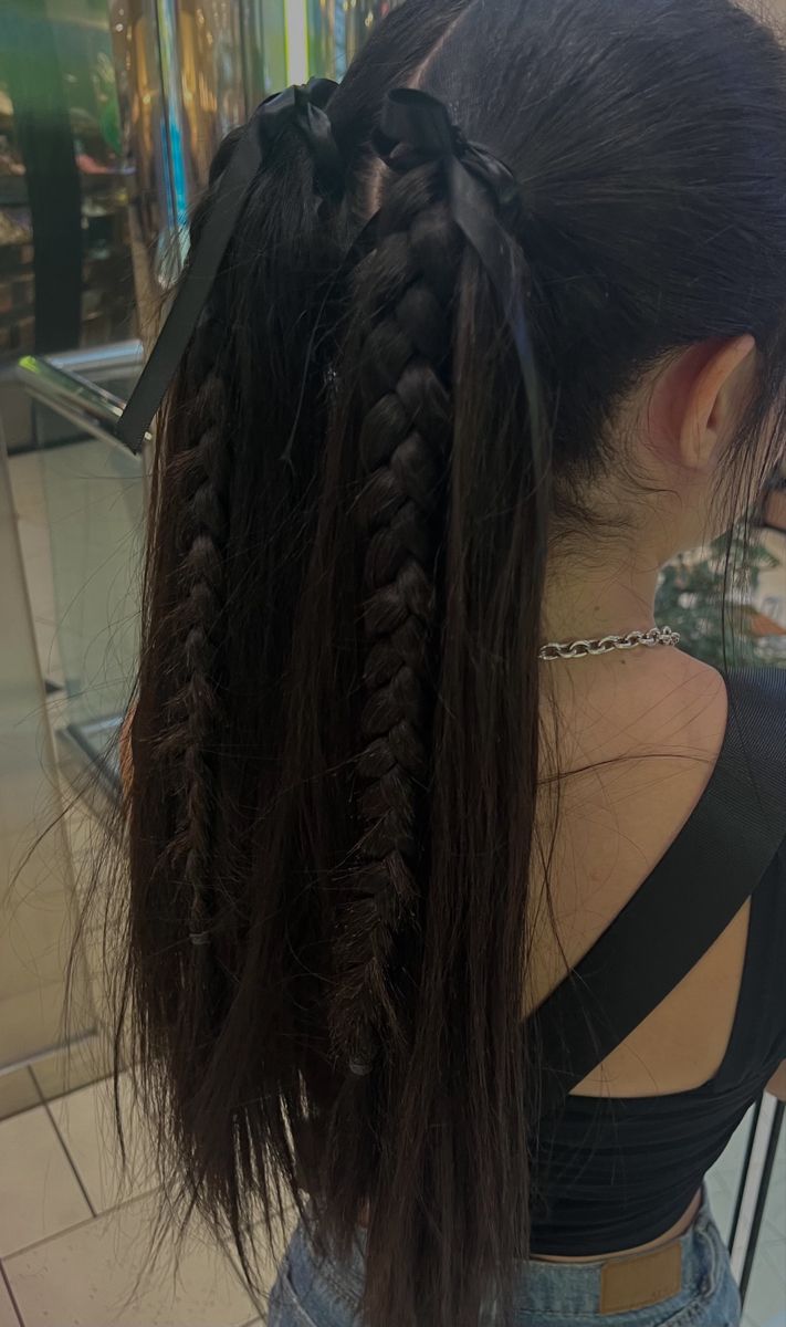 hair inspo, hair, easy hairstyles Concert Hairstyles With Braids, Aquarium Hairstyles, Braided Ponytail Aesthetic, Up Hairstyles For Long Hair For Work, Hair Ideas For Long Straight Hair, Long Hairstyles Elegant, Camo Hairstyles, Hair Inspo Long Hairstyles, Quick Easy Long Hairstyles