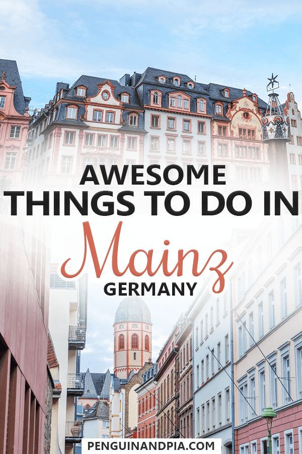 the words, awesome things to do in main germany are overlaid by buildings and cobblestones