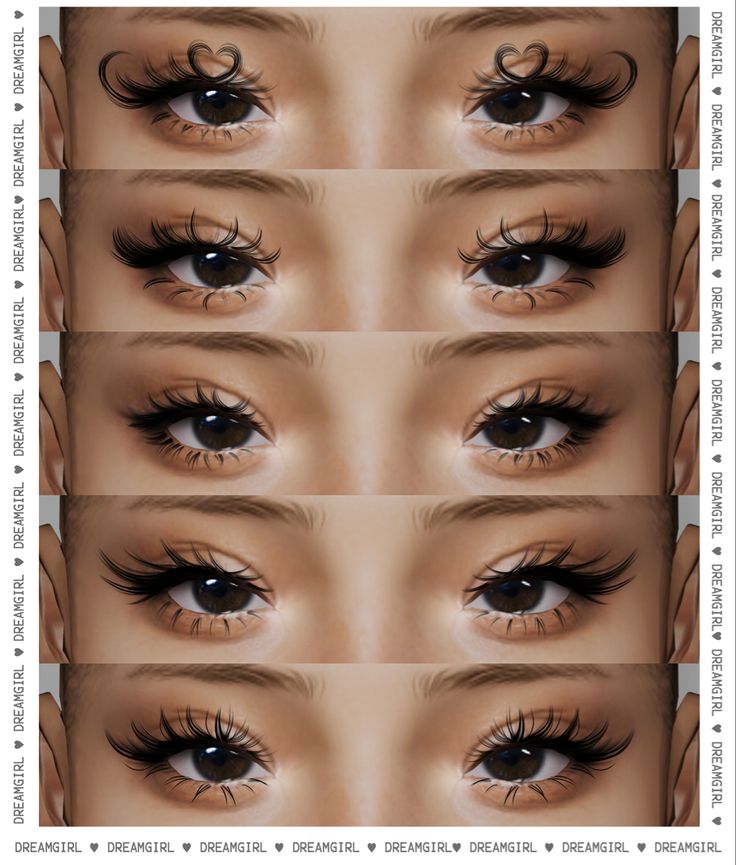 an image of different eyes with long lashes