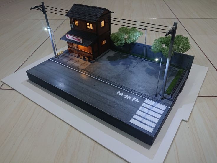 1/64 scale Diorama Japanese Diorama, Miniature Poster, Diorama 1:64, House Concept, Diy Crafts For Teens, Diorama Ideas, Robot Toy, Things To Draw, Crafts For Teens