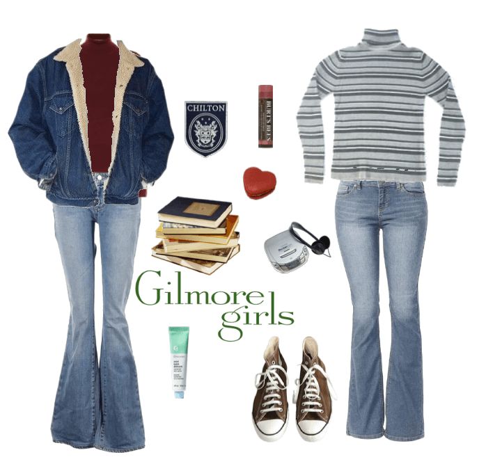 Lorelai Gilmore Outfit Ideas, Rory Gilmore Bitmoji Outfits, Rory Gilmore Outfits Ideas, High School Outfits 2000s, Rory Gilmore Green Sweater, Rory Gilmore Birthday Outfit, Rory Gilmore Outfit Inspiration Fall, Rory Gilmore Core Outfits, Rory Gilmore Accessories